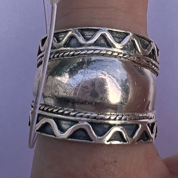 925 Sterling Silver Bali Ring,Bali Cigar Band,925 Sterling ring,925 Wide Band - Picture 5 of 7